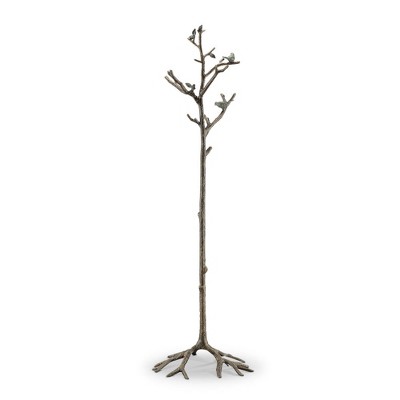 SPI Home Lovebird Coat Rack – 69" H Bronze Metal Standing Hall Tree with Decorative Bird Detail