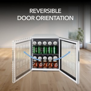 Whynter BR-062WS 62 Can Freestanding Beverage Refrigerator cooler With Lock Stainless Steel - 1 of 4