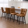 Bekrvio 26" Swivel Counter Height Bar Stools Set of 2,Modern Faux Leather Upholstered with Back,Counter Stool Chairs for Kitchen Island - 3 of 4