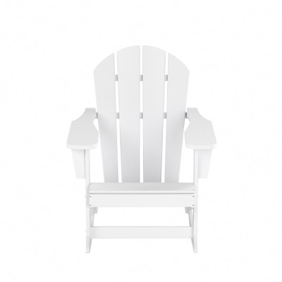 White Poly Lumber Outdoor Rocking Adirondack Chair