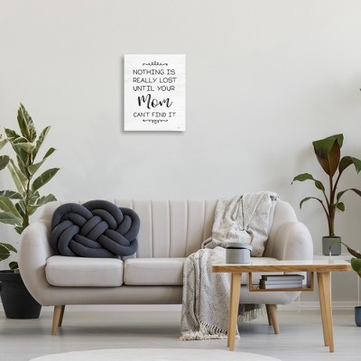 Funny Black and White Typography Canvas Art, 16" x 20"