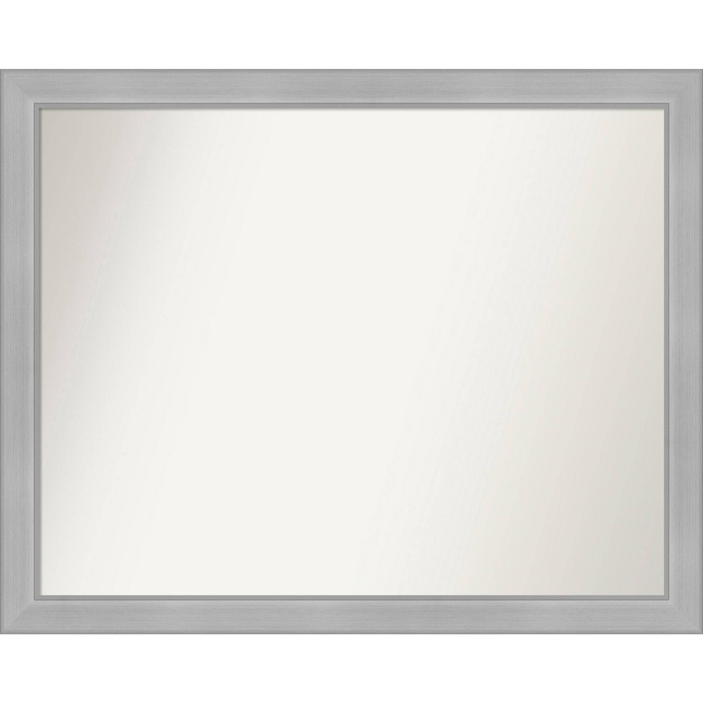 Photos - Wall Mirror 31" x 25" Non-Beveled Vista Brushed Nickel Narrow Bathroom  - A