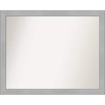 31" x 25" Non-Beveled Vista Brushed Nickel Narrow Bathroom Wall Mirror - Amanti Art