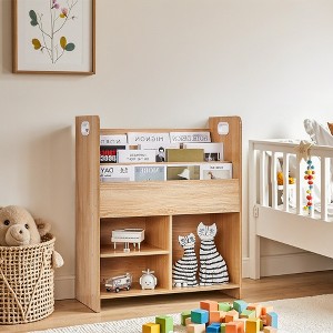 VECELO Wooden Bookcase Magazine/Book Display Storage Cabinet Bookshelf and Toy Storage - 1 of 4
