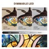 36 in. Tiffany Stained Glasss Ceiling Fan with Lights and Remote, Dimmable Led Fandelier with Retractable Blades for Bedroom - 2 of 4
