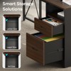 Bestier 63'' L Shaped Desk with 4 Drawers, Executive Desk with Monitor Stand, File Drawers for Home Office, Cherry - 2 of 4