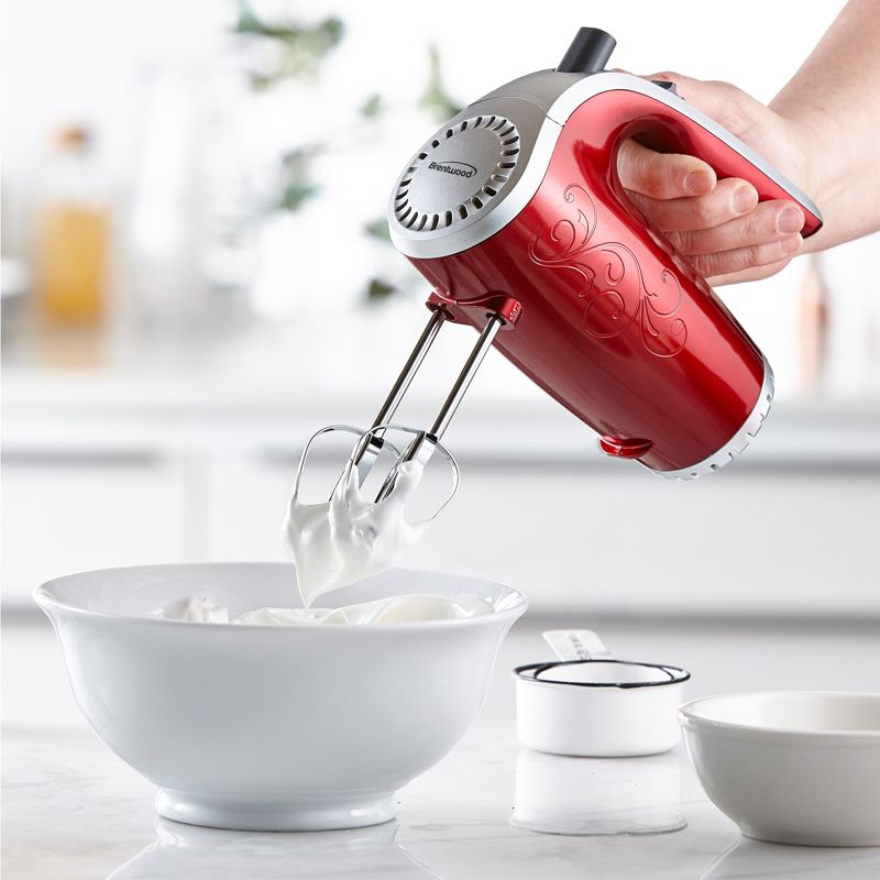 Brentwood 5 Speed Hand Mixer- Red, 3 of 9