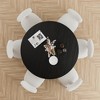 PexFix 52" x 52" Farmhouse Kitchen Dining Room Table Furniture Round Black Kitchen Table with Rattan Woven Legs for Kitchen Bar Living Room - 4 of 4