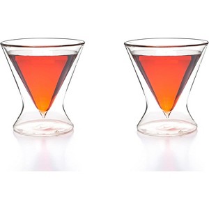 LEMONSODA Double-Walled Stemless Martini Glasses  - 8oz - 1 of 4