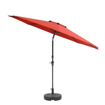 10' UV and Wind Resistant Tilting Market Patio Umbrella with Base - CorLiving