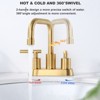 WOWOW 4 in. Centerset Double Handle 360° Rotation Spout Bathroom Faucet with Drain Kit Included - 4 of 4