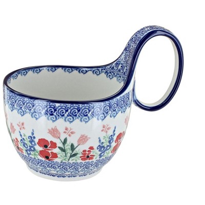 Blue Rose Polish Pottery 845 Ceramika Artystyczna Soup Mug