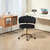 ALEXOUN Modern Cute Armless Office Chair with Mid-Back Upholstered & Wheels,Gold Chair Legs,360 Swivel Height Adjustable,for Home Office - 4 of 4