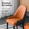POVISON Contemporary Upholstered Dining Chairs Set of 2, High Back Armchairs, Orange - 4 of 4