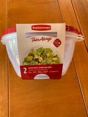 Rubbermaid TakeAlongs Serving Bowl Food Storage Containers, 15.7 Cup, Tint  Chili, 2 Count