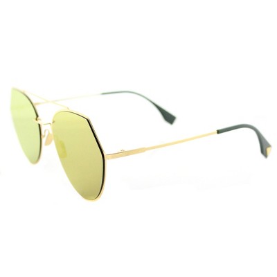 Fendi Eyeline  001 Unisex Aviator Sunglasses Yellow Gold 55mm