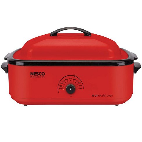 NESCO 4 Qt Blue Metal shops Electric Roaster Oven Bake Slow Cooker