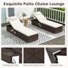 Tangkula Patio Chaise Lounge Set of 2 Outdoor Rattan Lounge Chair with 6-Level Backrest Comfy Seat Cushion & Headrest Sturdy Metal Frame - 2 of 4