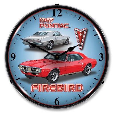 Collectable Sign & Clock | 1967 Firebird LED Wall Clock Retro/Vintage, Lighted