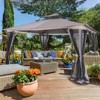 COWLOWN 13x11 Ft Double Roof Canopy Gazebo with Netting and Corner Frame Shelves for Patio, Deck, Garden & More - 2 of 4