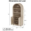 Vipbear 70"high arched storage cabinets, 5-shelf modern arched cabinets with doors and adjustable shelves, wooden multifun ctional round top cabinets - 2 of 4