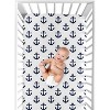 Sweet Jojo Designs Gender Neutral Baby Fitted Crib Sheet Sailor Navy Blue and White - image 4 of 4