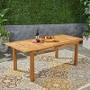 GDFStudio Zeila Outdoor Acacia Wood Expandable Dining Table with Umbrella Hole - 2 of 4