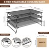 Angel Sar 3-Tier Stackable Cooling Rack Set with 100 Parchment Papers, Non-Stick Wire Baking Racks 17x11 Inch for Cookies, Pizza, Cakes - 2 of 4
