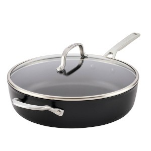 KitchenAid 5qt Hard-Anodized Induction Nonstick Saute Pan with Lid Matte Black - 1 of 4