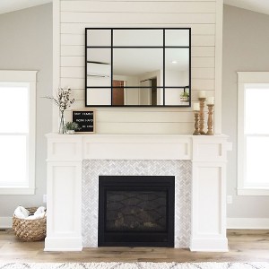 SpassWay Black/Gold Accent Wall Mirror Bathroom/Vanity Mirror Overmantal Mirror Overmantel Mirror for Living Room Bedroom Entryway - 1 of 4