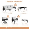 XIZZI Outdoor Woven Sling Sofa 6-Piece Set with Rotating Chair, Water-Resistant Fabric, Modern Patio Furniture - Black/Dark Gray/Light Gray - 3 of 4