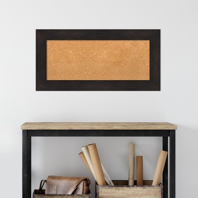 Espresso Framed Natural Cork Bulletin Board 39" x 21"