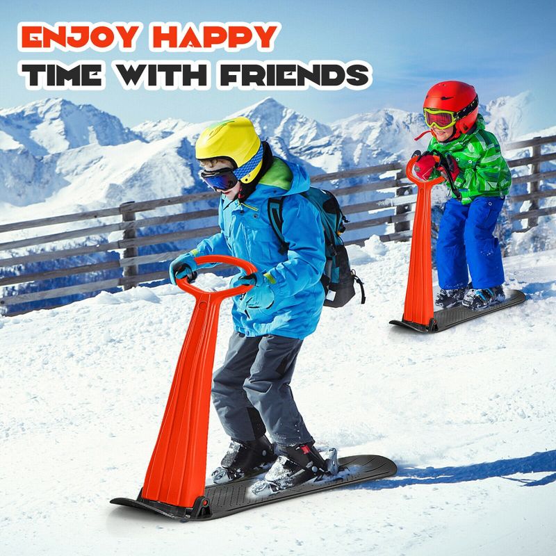 Costway Folding Snow Scooter W/Grip Handle Portable Snow Sled for Kids Teenagers, 5 of 11