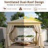 Outdoor Gazebo Tent with Double Roofs, Patio Gazebo with Mosquito Netting, Patio Canopy for Backyard, Garden, Lawn and Deck - 3 of 4