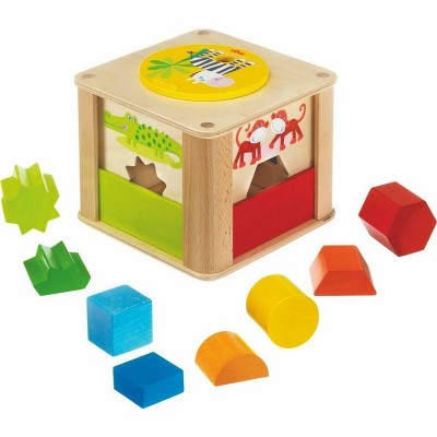 HABA Zookeeper Wooden Shape Sorting Box - Explore Whole and Half Shapes