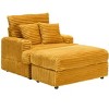 NicBex Couches for Living Room 39" Single Chaise Lounge Chair Corduroy Upholstered Sofa Sleeper Chair with Ottoman and Cup Holders - 4 of 4