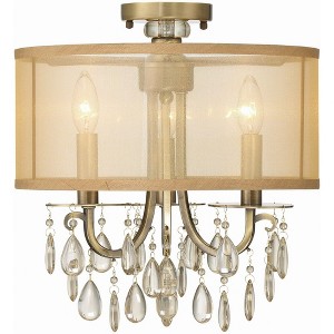 Crystorama Lighting Hampton 3 - Light Semi-Flush Mount in  Antique Brass - 1 of 1