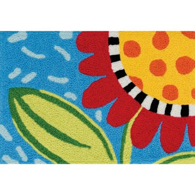 Jellybean Rosey Petals Washable Doormat – 20"x30" Floral Indoor/Outdoor Accent Mat, Durable & Stylish Mat for Porch or Entryway