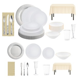 Smarty Had A Party The Evergreen Elegance Package Dinnerware Set - 50 Sets - 1 of 4