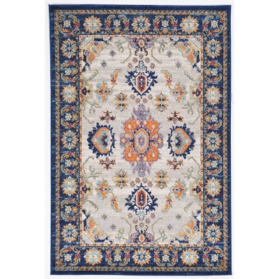 8'x10' Shiraz Peyton Rug Ivory/Teal - Linon