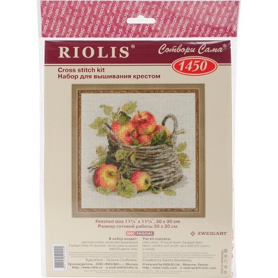 RIOLIS Counted Cross Stitch Kit 11.75"X11.75"-Ripe Apples (10 Count)