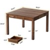 Resenkos Computer Desk, Office Desk, Study Desk,Square Conference Table, Small Meeting Room Table For Home Office,Brown - 3 of 4