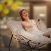 Large Rattan Wicker Rocking Chair with 360° Recline and Cloud-Like Cushion for Living Room - 3 of 4