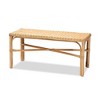 Cacaban Rattan Accent Bench Natural/Brown - bali & pari: Handcrafted, Indoor Furniture, Entryway Seating - 2 of 4