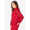 Jessica London Women's Plus Size Lace Sleeve Denim Jacket - 4 of 4
