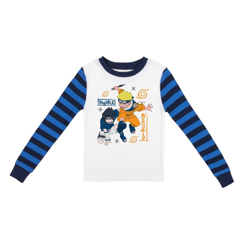 Naruto Classic Characters Youth Blue Striped Long Sleeve Pajama Set, 2 of 5