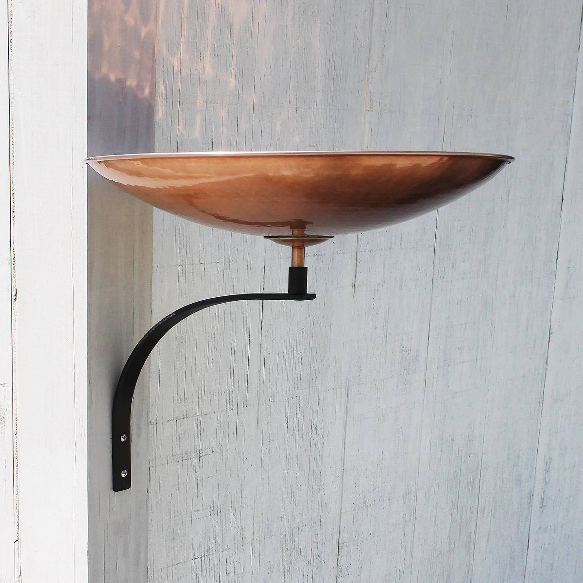 12" Stainless Steel Birdbath Bowl with Wall Mount Bracket Polished Copper Plated - ACHLA Designs: Weather-Resistant Iron Outdoor Garden Decor - thumbnail 3
