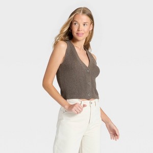 Women's Button-Front Sweater Vest - Universal Thread™ - 1 of 3