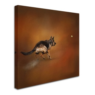 Trademark Fine Art -Jai Johnson 'Gimme That Ball German Shepherd' Canvas Art