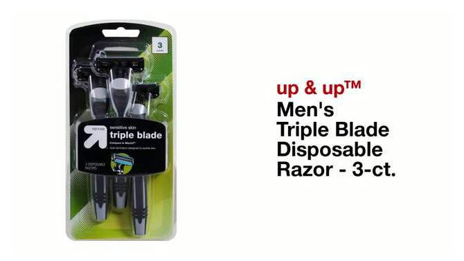 Men&#39;s Triple Blade Disposable Razor - 3ct - up &#38; up&#8482;, 2 of 9, play video